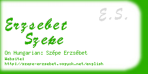 erzsebet szepe business card